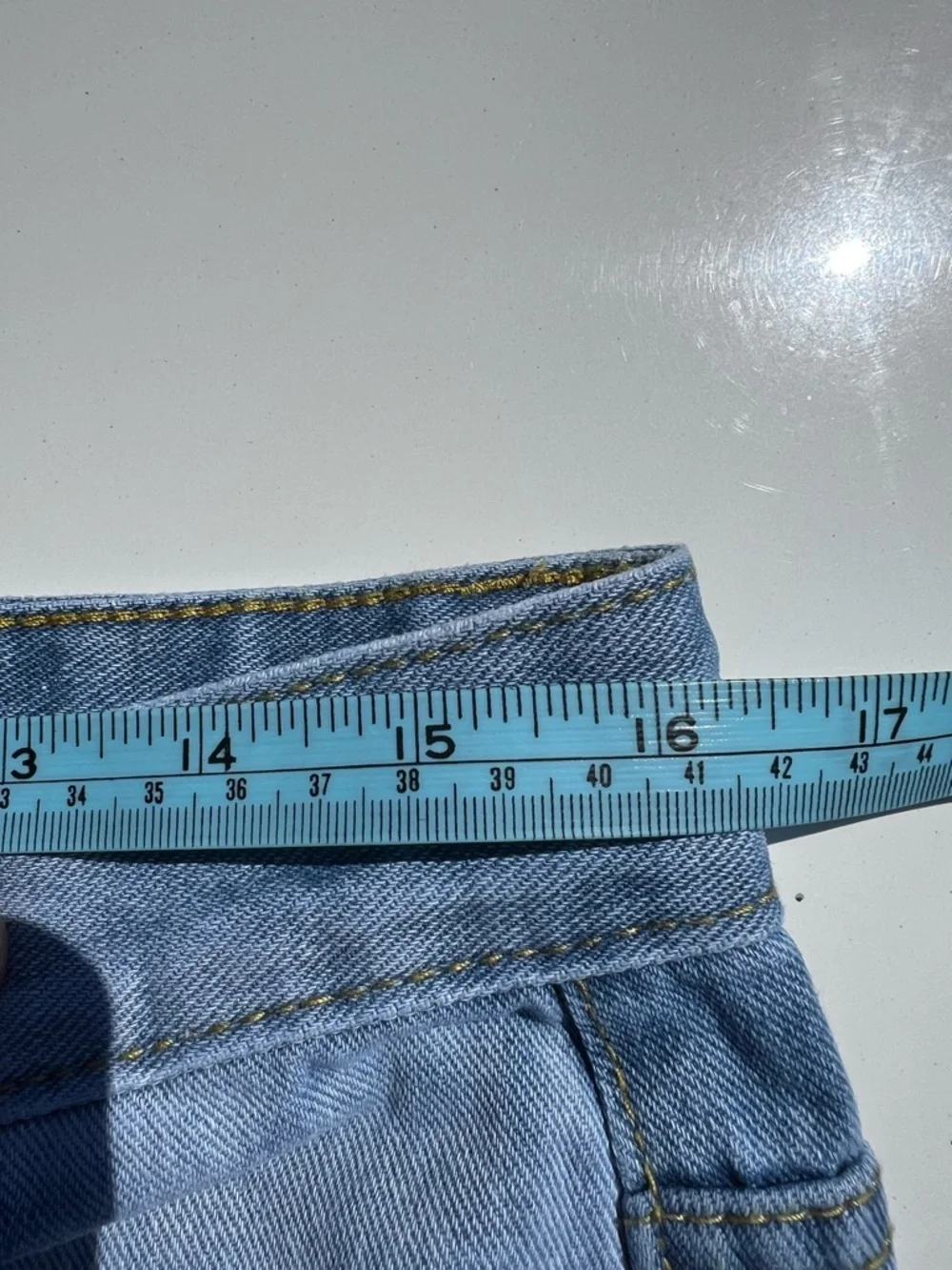 Men's Straight-Leg Blue Denim Jeans with White Graphic Script